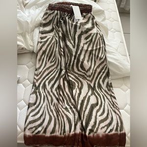 Steps NYC zebra satin wide leg pants